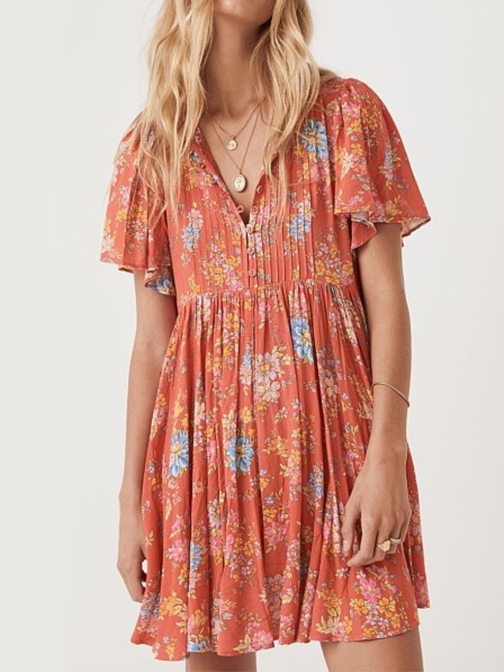 NWOT Spell Meadowland Flutter Sleeve Mini Dress Size XS